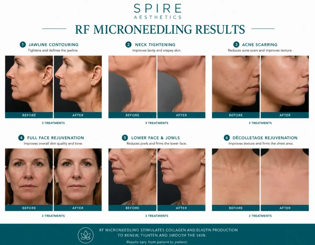 RF Microneedling Skin tightening Bibury results
